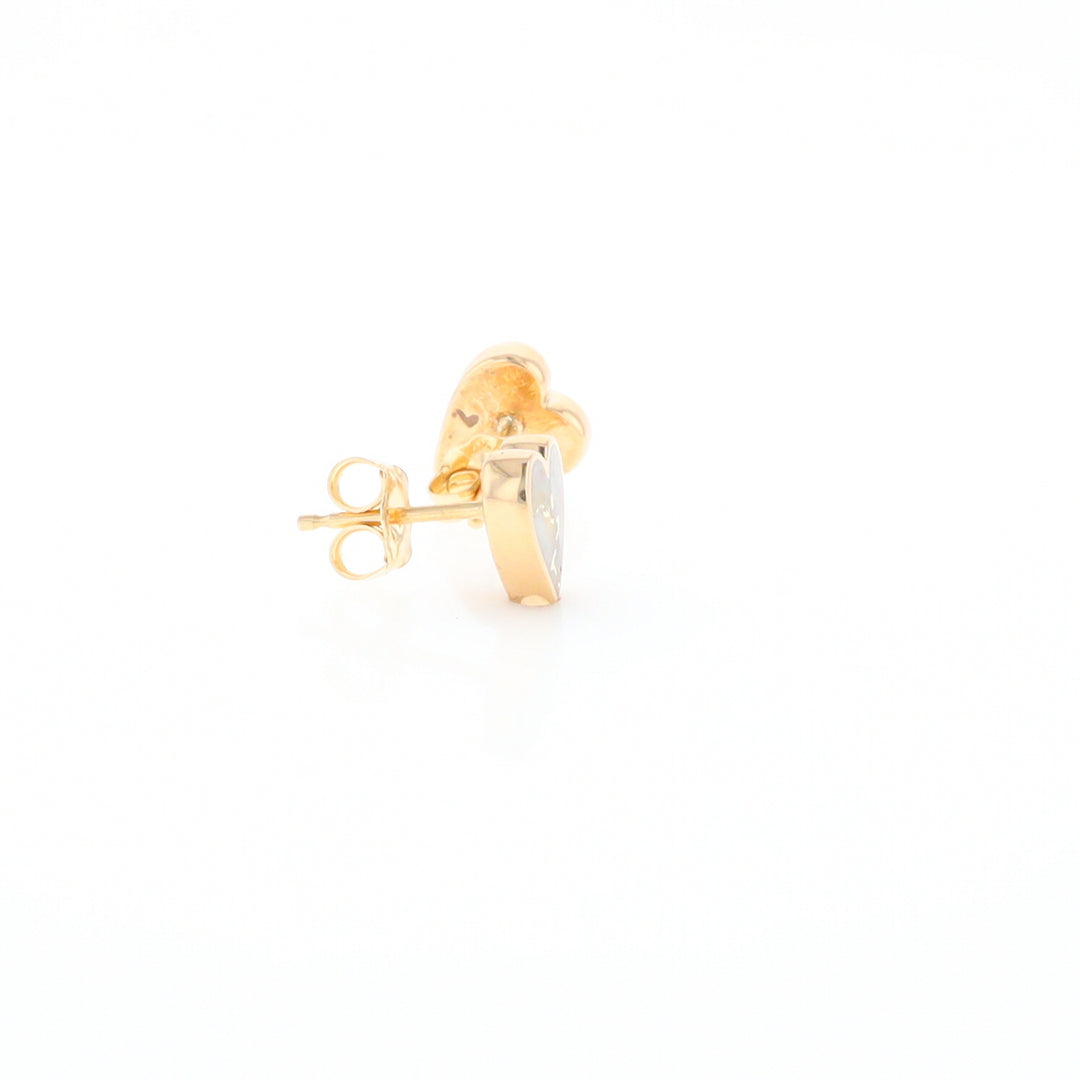 Gold Quartz Heart Stud Earrings - G2