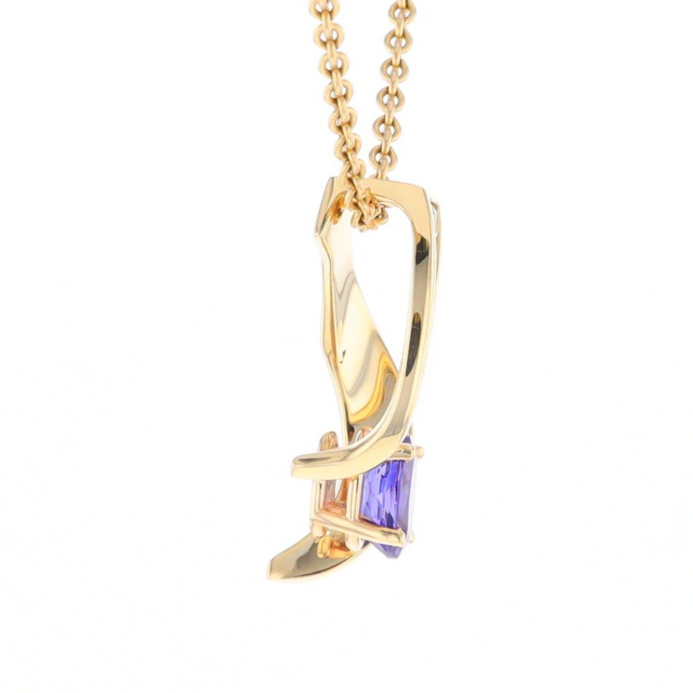 Synthetic Sapphire & Diamond Slide Pendant