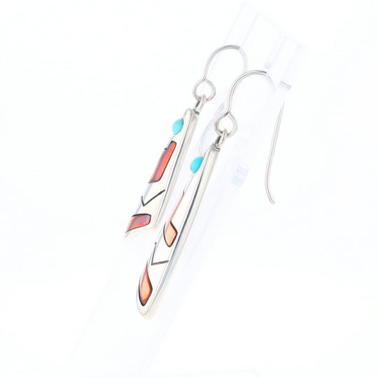 Native Triangle Turquoise Hook Earrings