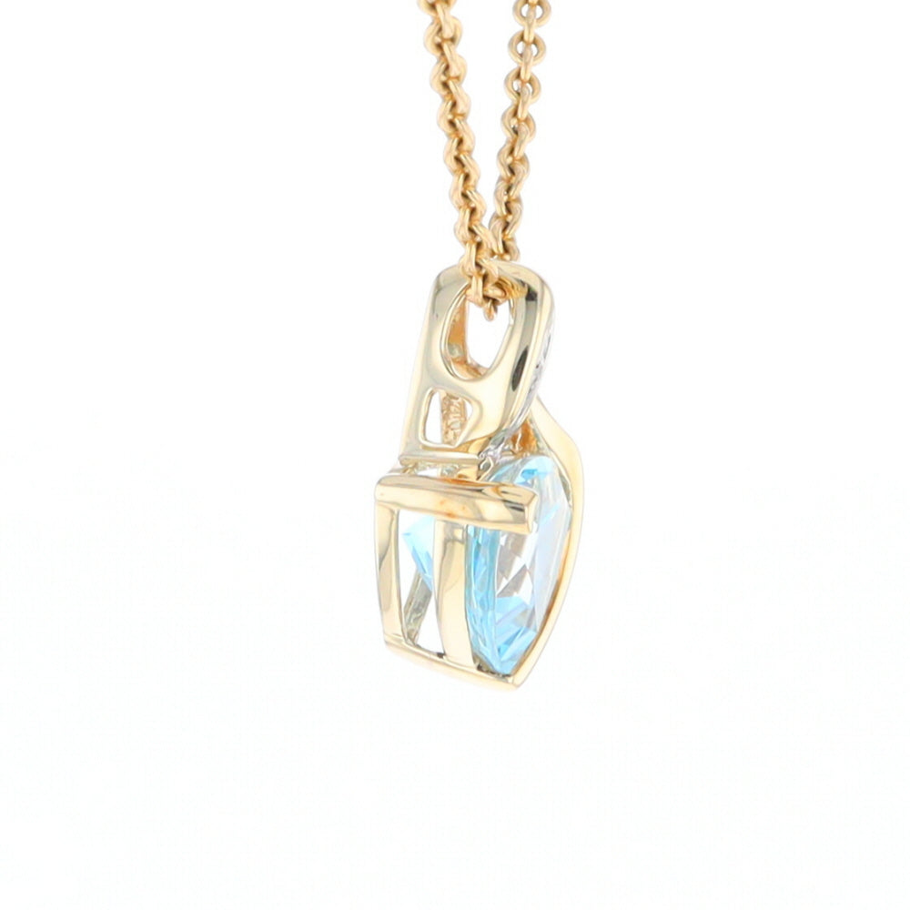 Trillion Blue Topaz Diamond Pendant