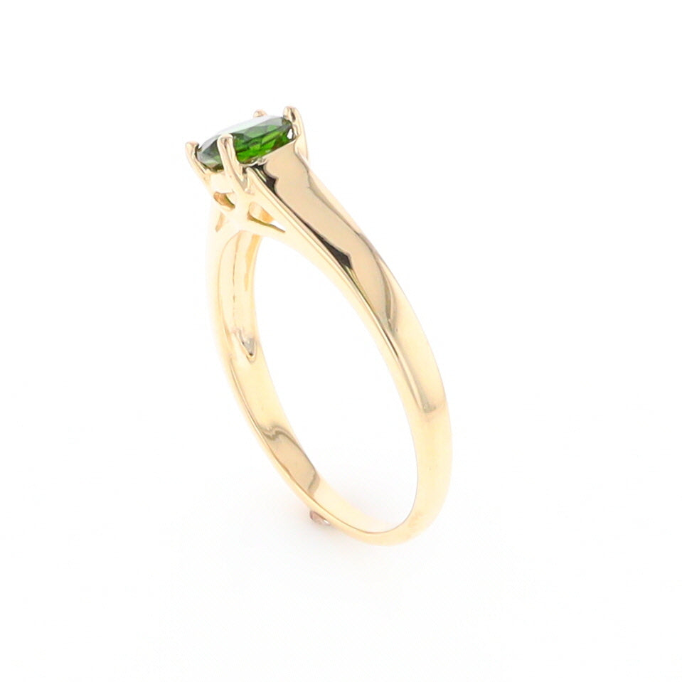 Chrome Diopside Solitaire Ring