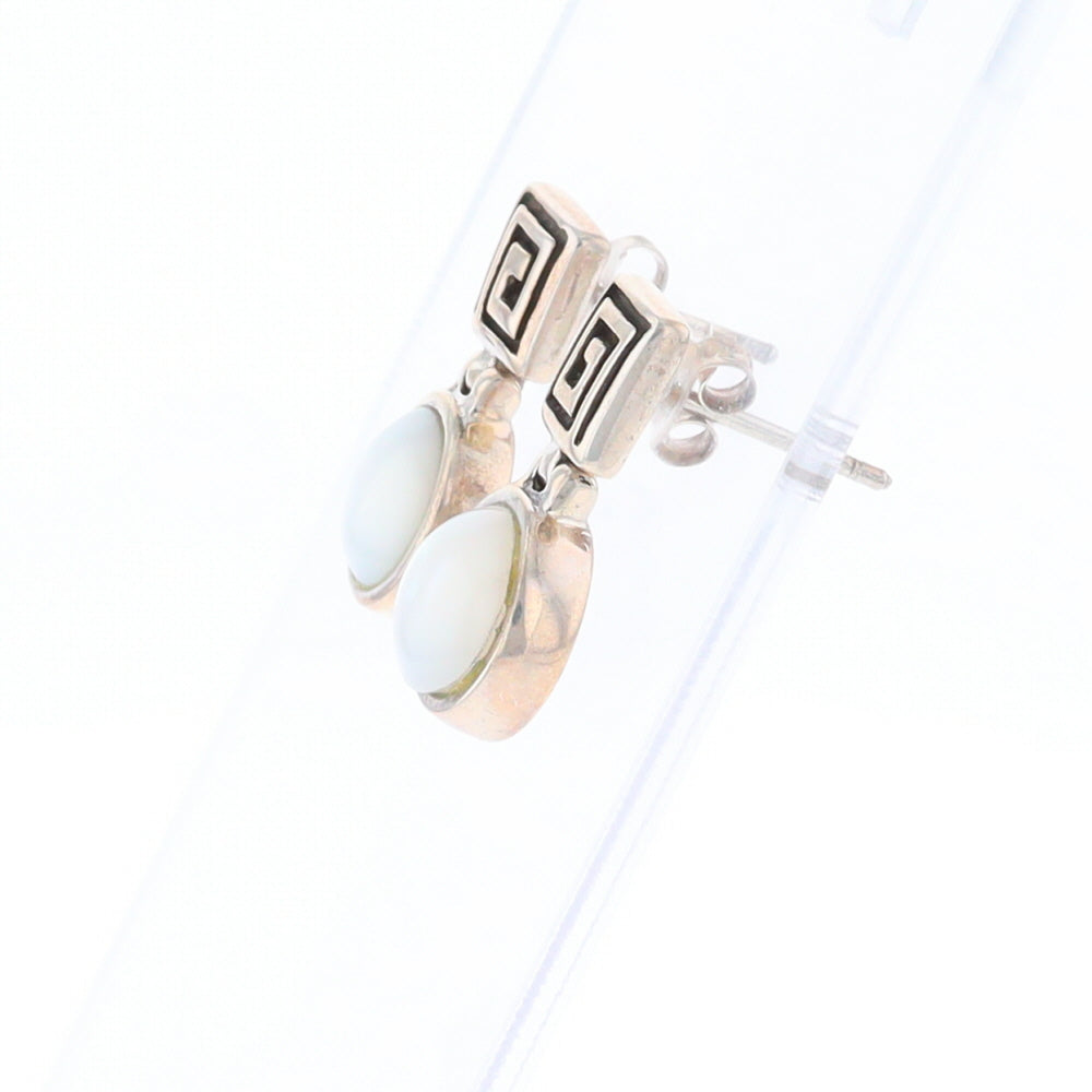 Square Swirl Mother of Pearl Stud Earrings