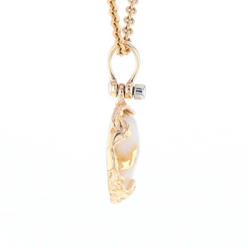 Gold Quartz Free Form Pendant