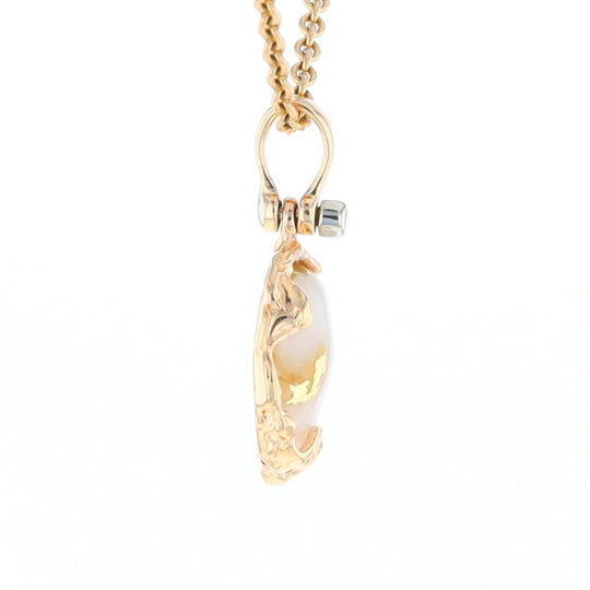 Gold Quartz Free Form Pendant