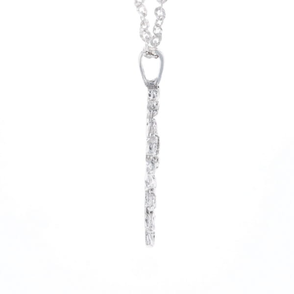 Sterling Silver Nugget Pattered Cross Necklace