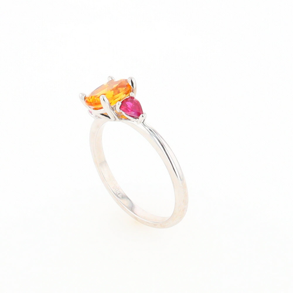 Fall Season Citrine and Ruby Ring