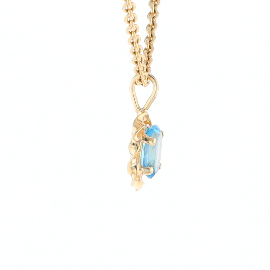 Blue Topaz Twisted Frame Pendant