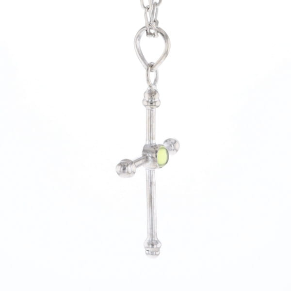 Silver Peridot Cross