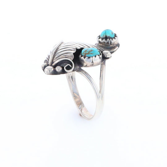 Native Turquoise Feather Ring