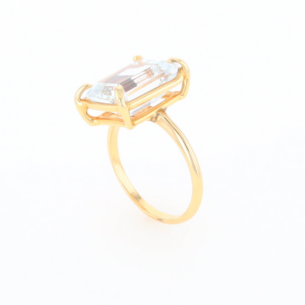 Emerald Cut Blue Topaz Ring