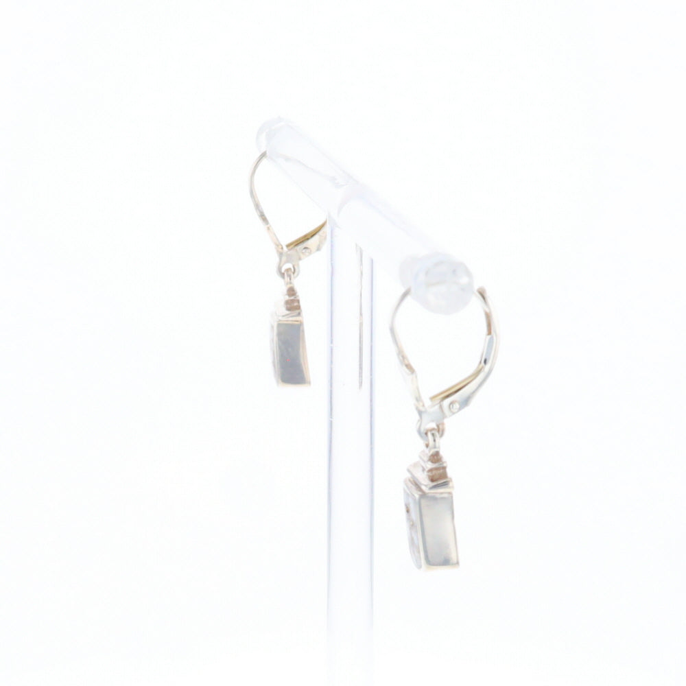 Sterling Silver Gold Quartz Inlaid Earrings - G3