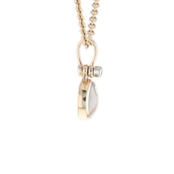 Round Gold Quartz Inlaid Pendant