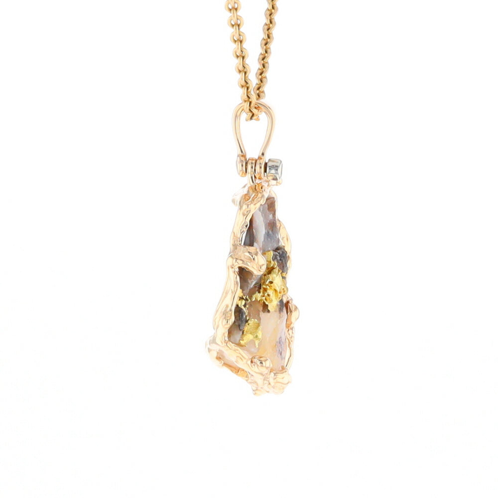 Gold Quartz Freeform Pendant - G3