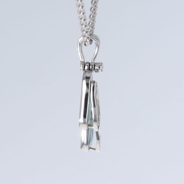 Opal Pendant Sandals Double Inlaid Design with .02ct Round Diamond