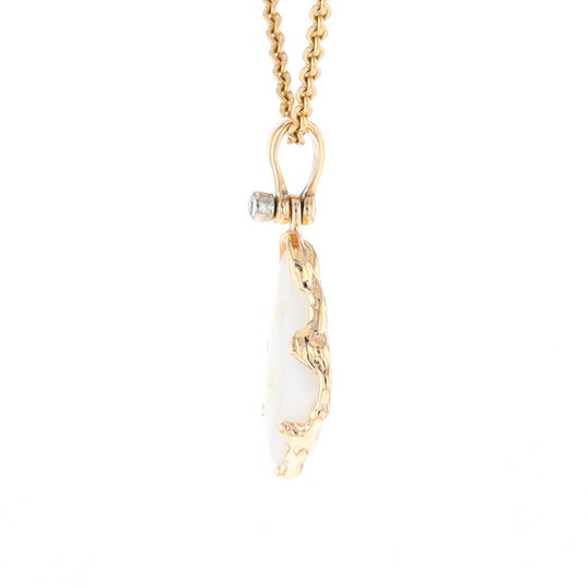 Gold Quartz Freeform Pendant (G2)