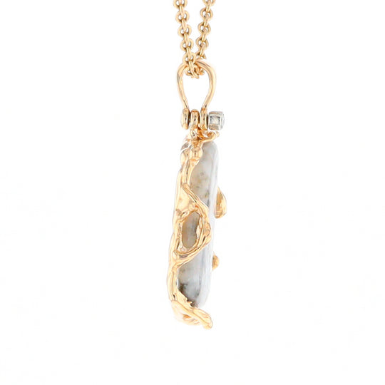 Free Form Gold Quartz Pendant