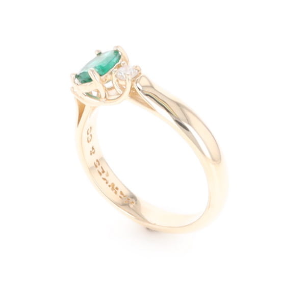 Emerald Three-Stone Trellis Ring