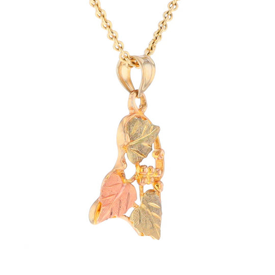 Black Hills Gold Three Leaf Pendant