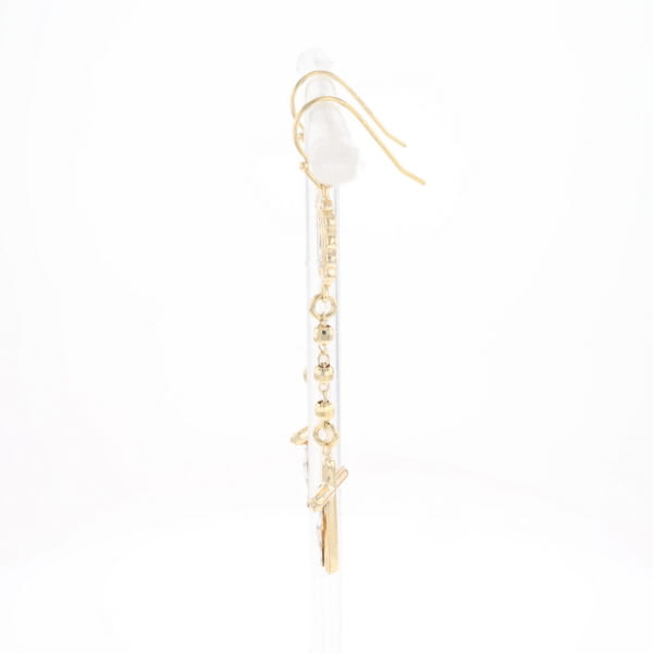 Gold Plated Virgin Mary and Crucifix Dangle Earrings