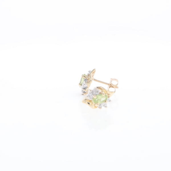 Bypass Peridot and Diamond Stud Earrings