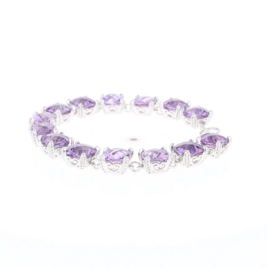 Amethyst Bracelet With Silver Filigree