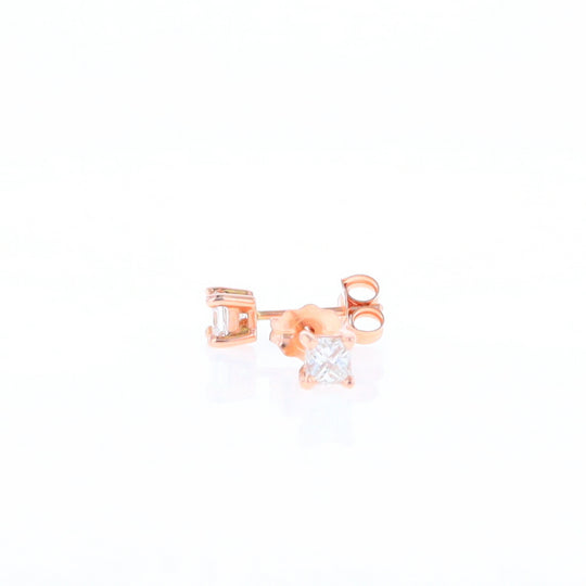 0.41ctw Princess Cut diamond Stud Earrings