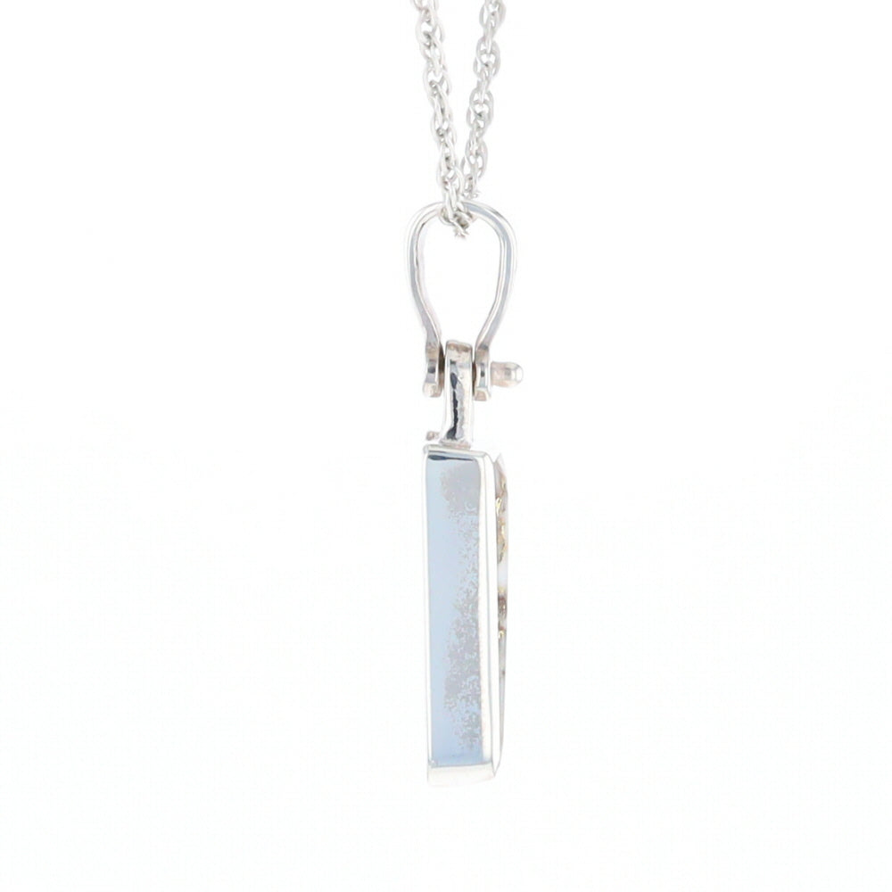 Gold Quartz Upside Down Triangle Pendant