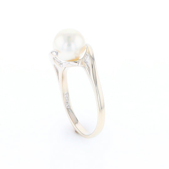 Pearl Solitaire Bypass Ring