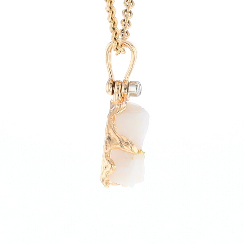 Rough Gold Quartz Freeform Pendant