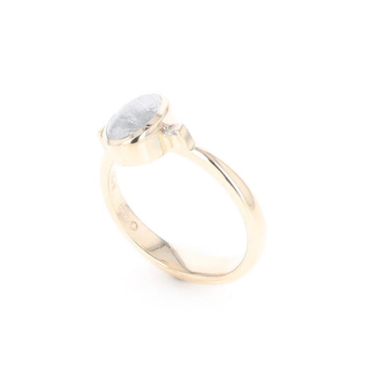 Meteorite Oval Inlay Ring