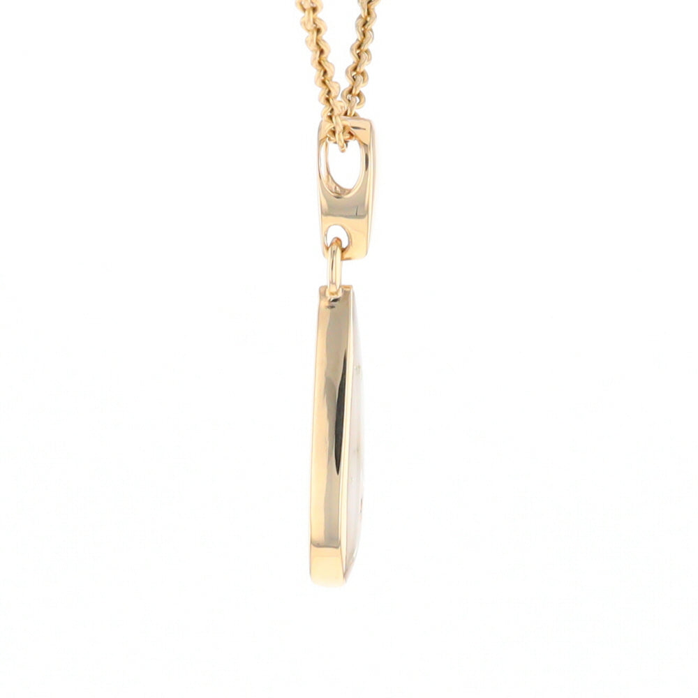 Gold Quartz Necklace Tear Drop Inlaid Pendant