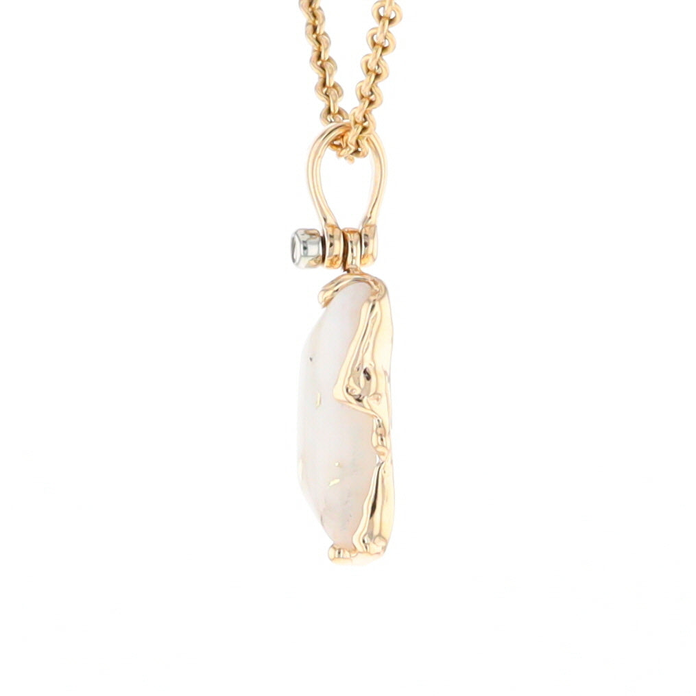 Gold Quartz Freeform Pendant  (G2)