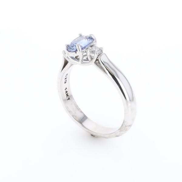 Ceylon Sapphire Three-Stone Trellis Ring