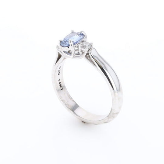Ceylon Sapphire Three-Stone Trellis Ring