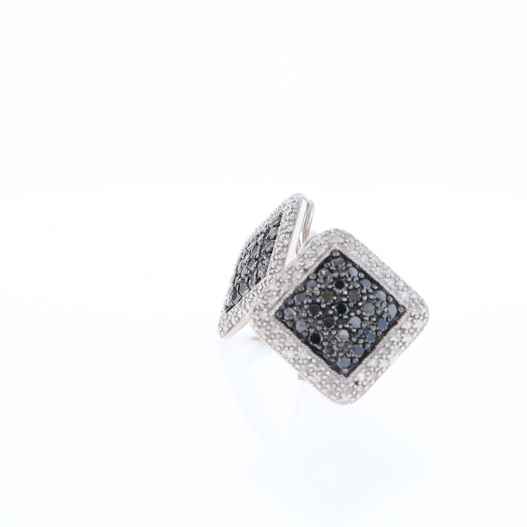 Pavé Black and White Diamond Earrings