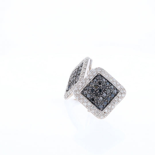 Pavé Black and White Diamond Earrings