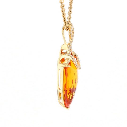 Citrine Pendant with Diamond Bail