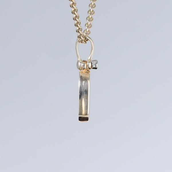 Opal Pendant Oval Inlaid Design with .02ct Round Diamond