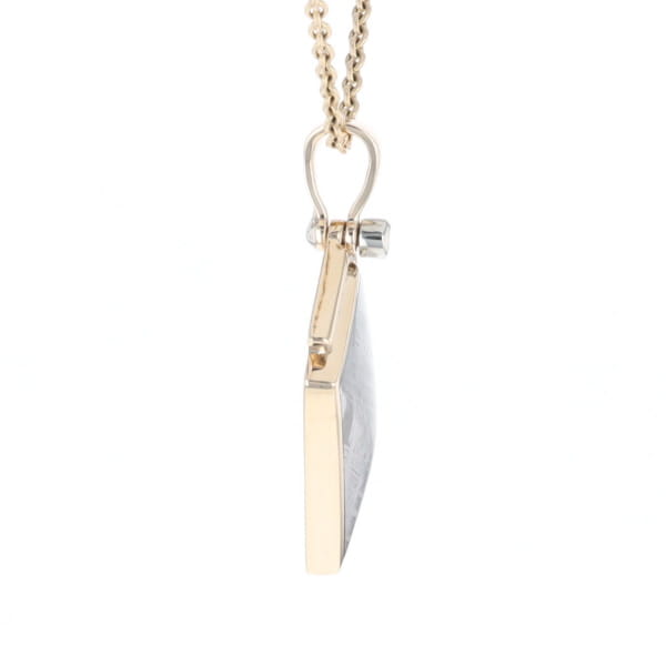 Meteorite Kite Shape Inlaid Pendant with 0.19ctw Diamonds