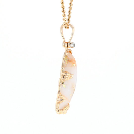 Gold Quartz Freeform Pendant