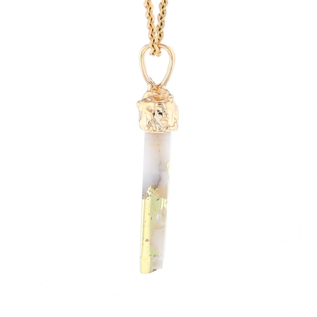 Gold Quartz Free Form Pendant