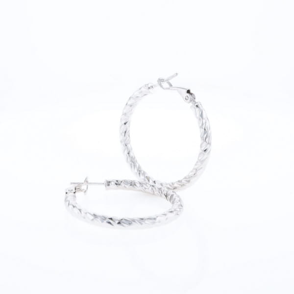 Diamond Cut Hoop Earrings