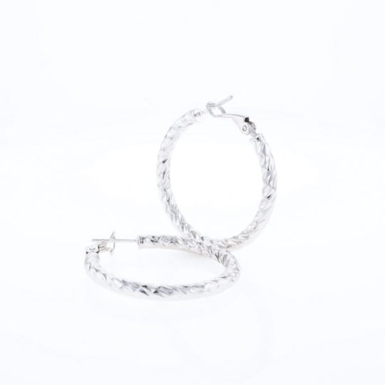 Diamond Cut Hoop Earrings