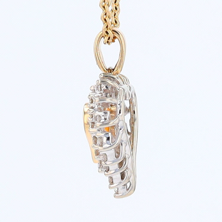 Yellow Gold Diamond Heart Pendant