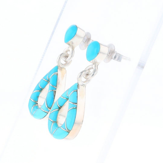 Native American Turquoise Teardrop Earrings