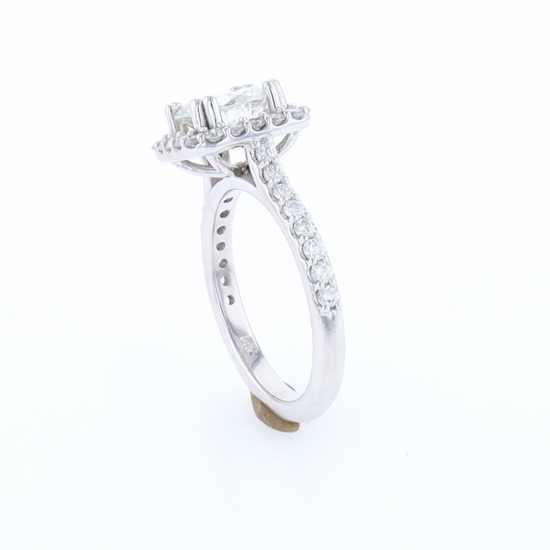 Diamond Engagement Ring with Square Halo