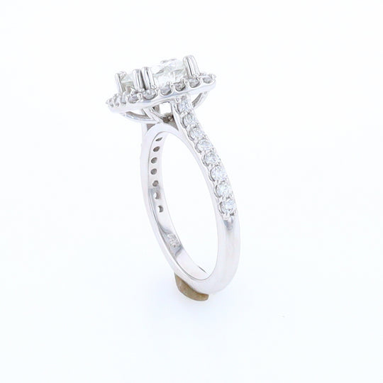 Diamond Engagement Ring with Square Halo