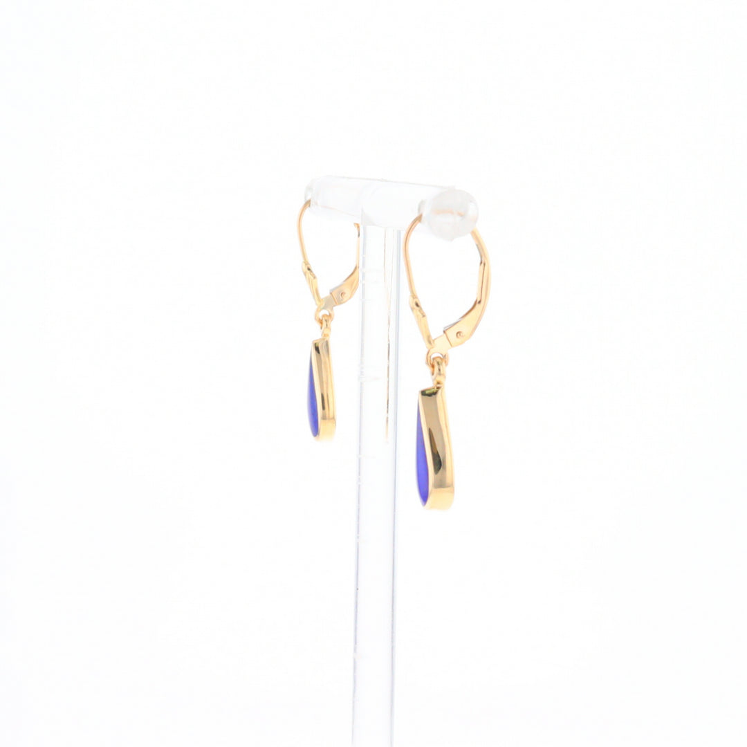 Lapis Tear Drop Inlaid Lever Backs