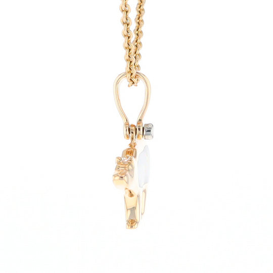 Gold Quartz Inlaid Polar Bear Pendant