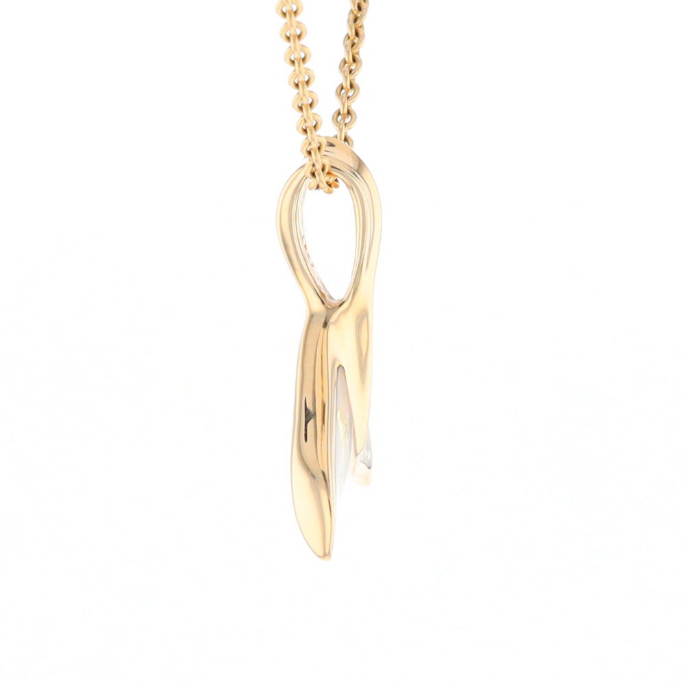 Whale Tail Necklaces Gold Quartz Double Sided Inlaid Sea Life Pendant